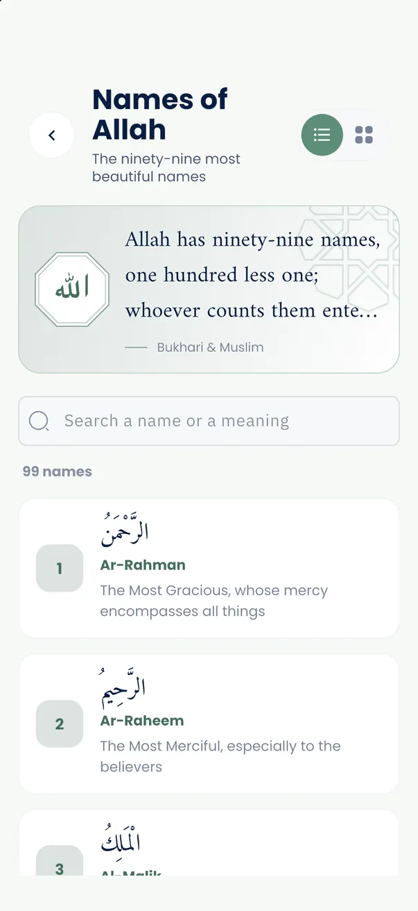 The ninety-nine names